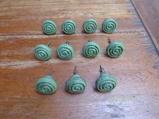 6 antieke knoppen, kast, Ophalen of Verzenden