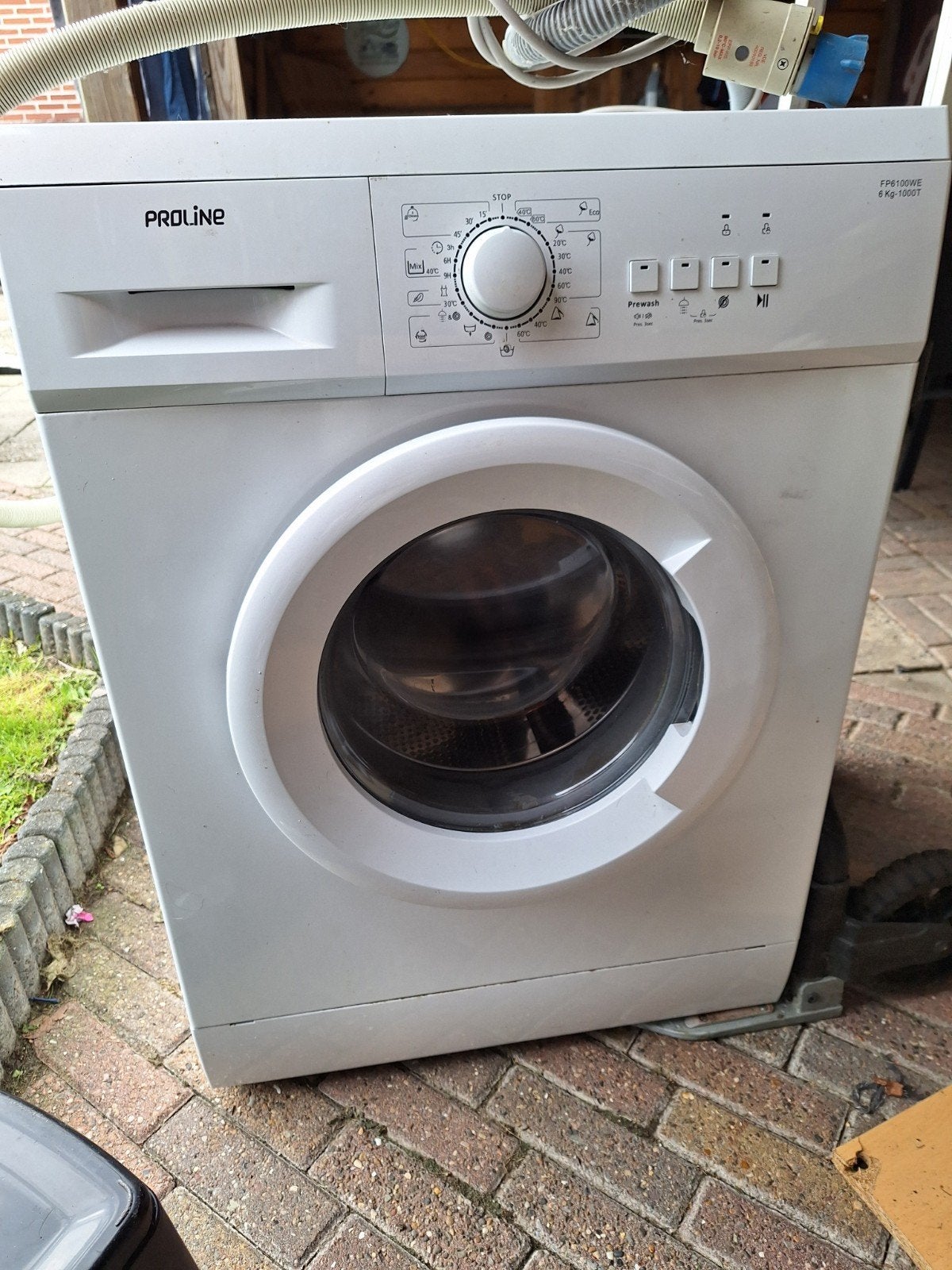 Proline FPE100WE Wasmachine 6kg 1000T, Ophalen, 1200 tot 1600 toeren, Gebruikt, Voorlader