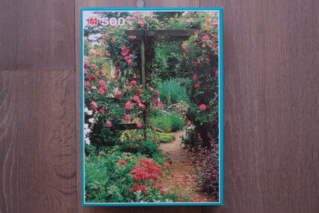 Jumbo 500 stukjes legpuzzel; Fraaie rozentuin, Ophalen of Verzenden, 500 t/m 1500 stukjes, Zo goed als nieuw, Legpuzzel