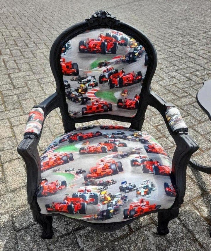 Mooie kinder barok fauteuil opnieuw gestoffeerd F1, Ophalen, Zo goed als nieuw, Stoel(en)