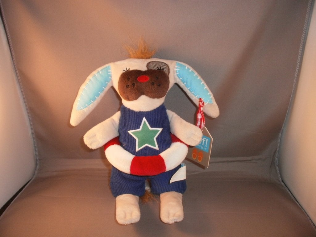 Lief lifestyle hond Harry knuffel met muziek rood/blauw, Overige merken, Nieuw, Middelgroot (20 tot 80 cm), Meerkleurig