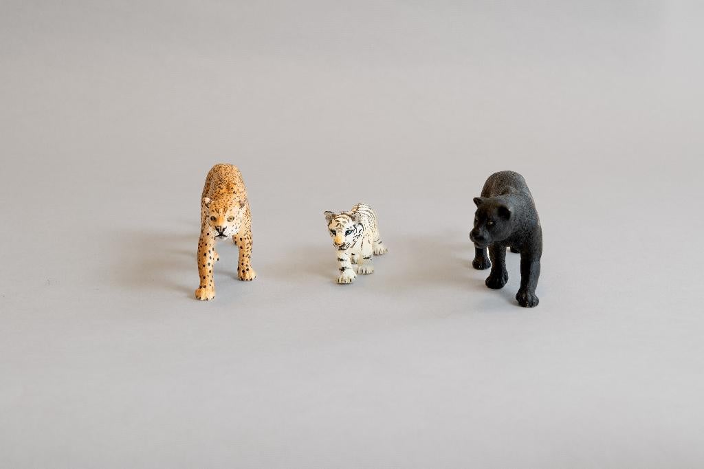 Schleich set wilde katten – Luipaard, Panter & Witte Tijger, Ophalen of Verzenden, Zo goed als nieuw