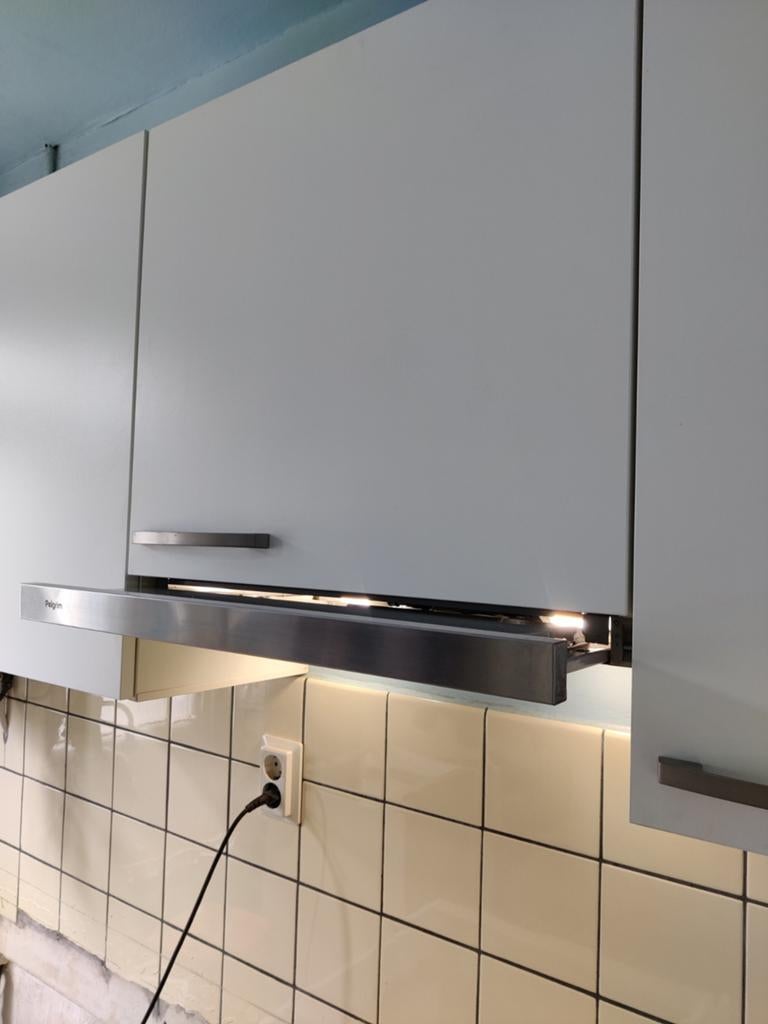 Bruynzeel bovenkastje met Pelgrim afzuigkap SLK635RVS, Witgoed en Apparatuur, Afzuigkappen, Ophalen, Gebruikt, Inbouw, Vlakschermkap
