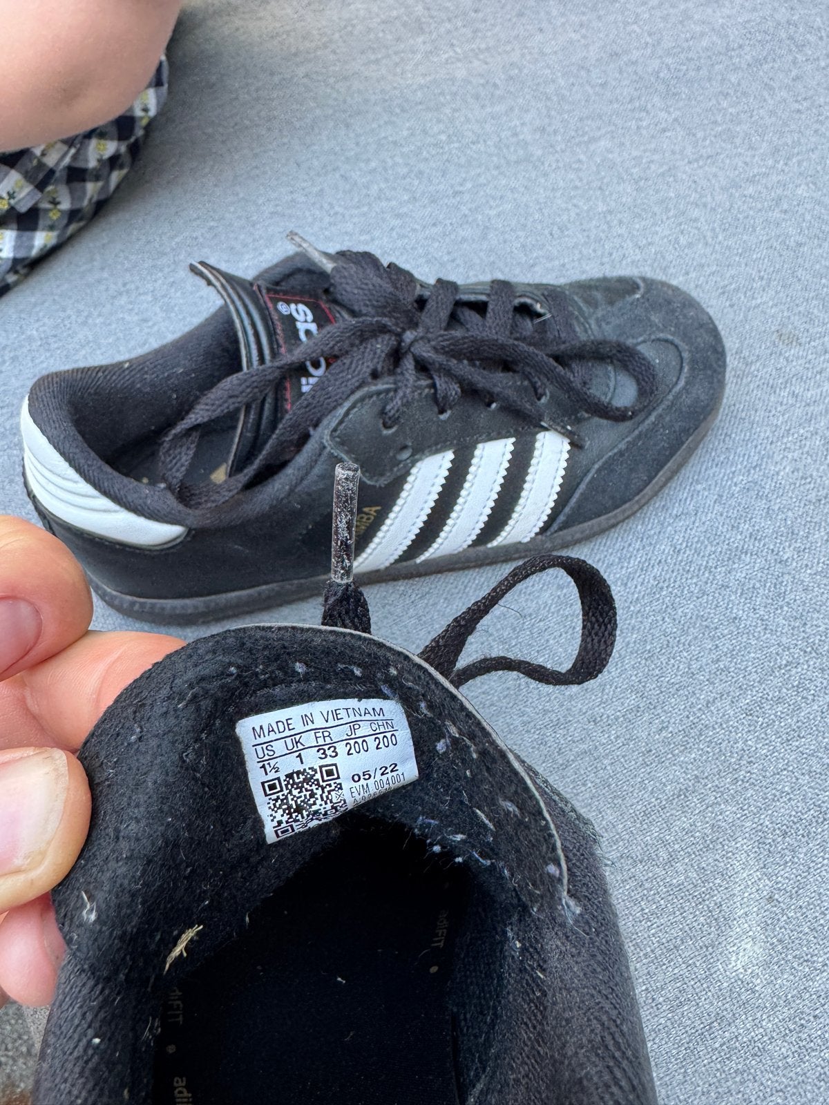 Adidas Samba sneakers maat 33 zwart wit, Ophalen, Gebruikt, Jongen of Meisje, Schoenen