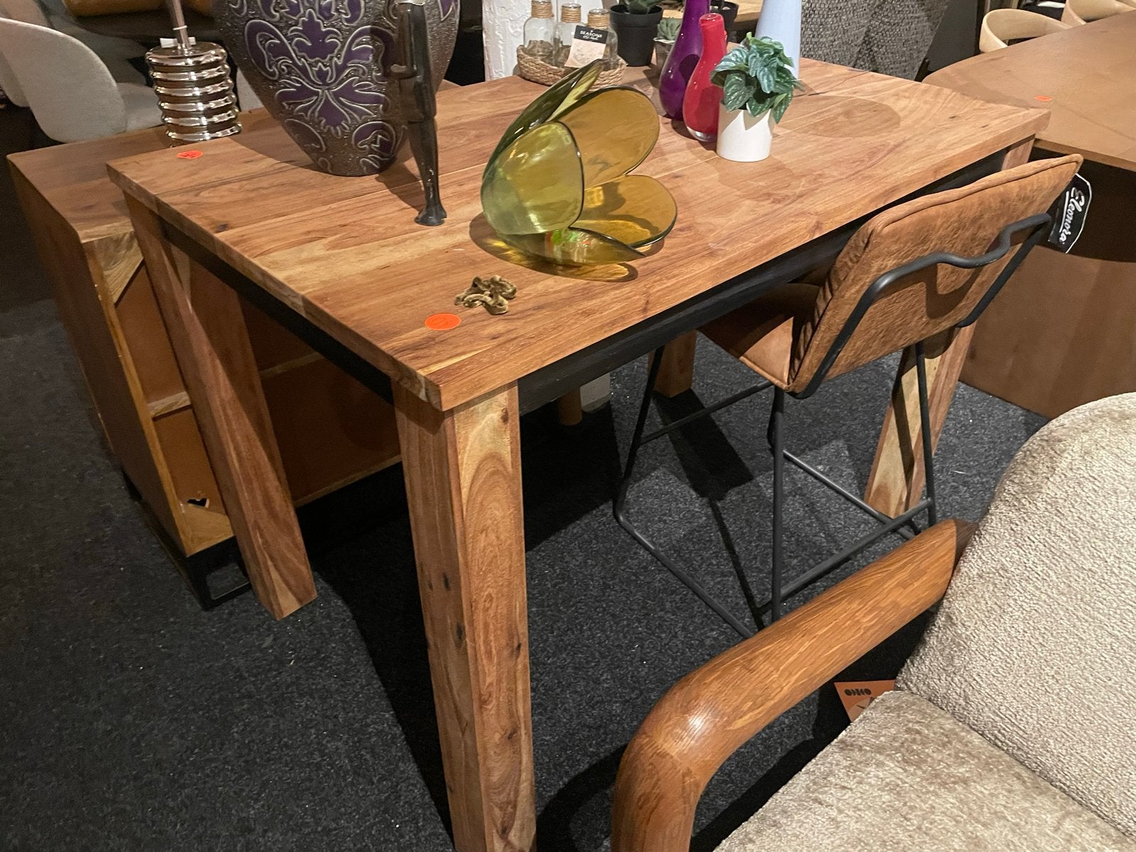 Statafel bartafel 80x130 massief mangohout, Ophalen, Nieuw