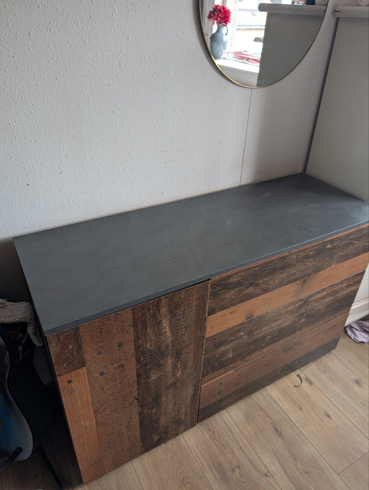 Dressoir antraciet/bruin, Ophalen, Zo goed als nieuw, 25 tot 50 cm