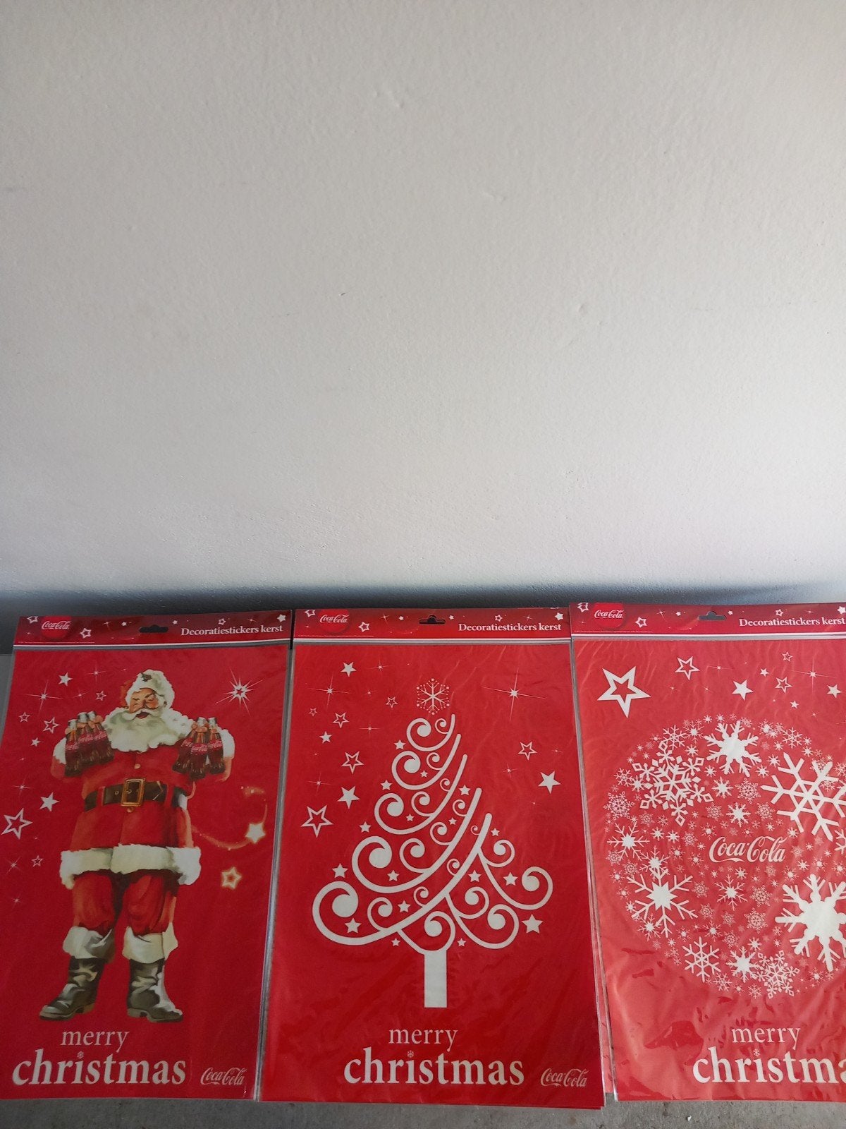 Coca cola kerstdecoratiestickers nieuw, Ophalen of Verzenden, Nieuw, Gebruiksvoorwerp