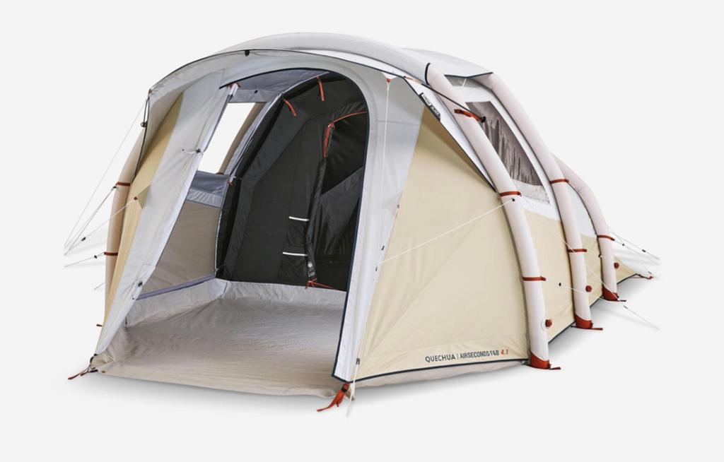 Quechua Airseconds 4.1 Fresh & Black opblaasbare tent, Caravans en Kamperen, Tenten, Ophalen, Gebruikt, Tot en met 4