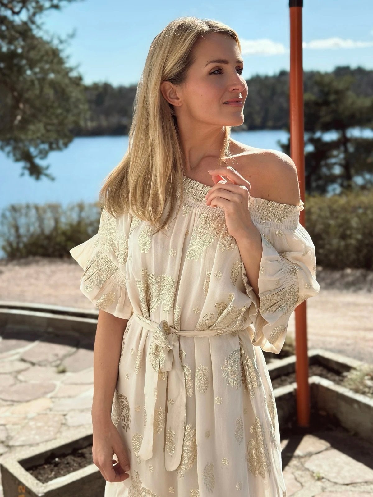Gustav Jurkje Beige/Goud Maat 44, Kleding | Dames, Beige, Maat 42/44 (L), Ophalen of Verzenden, Zo goed als nieuw