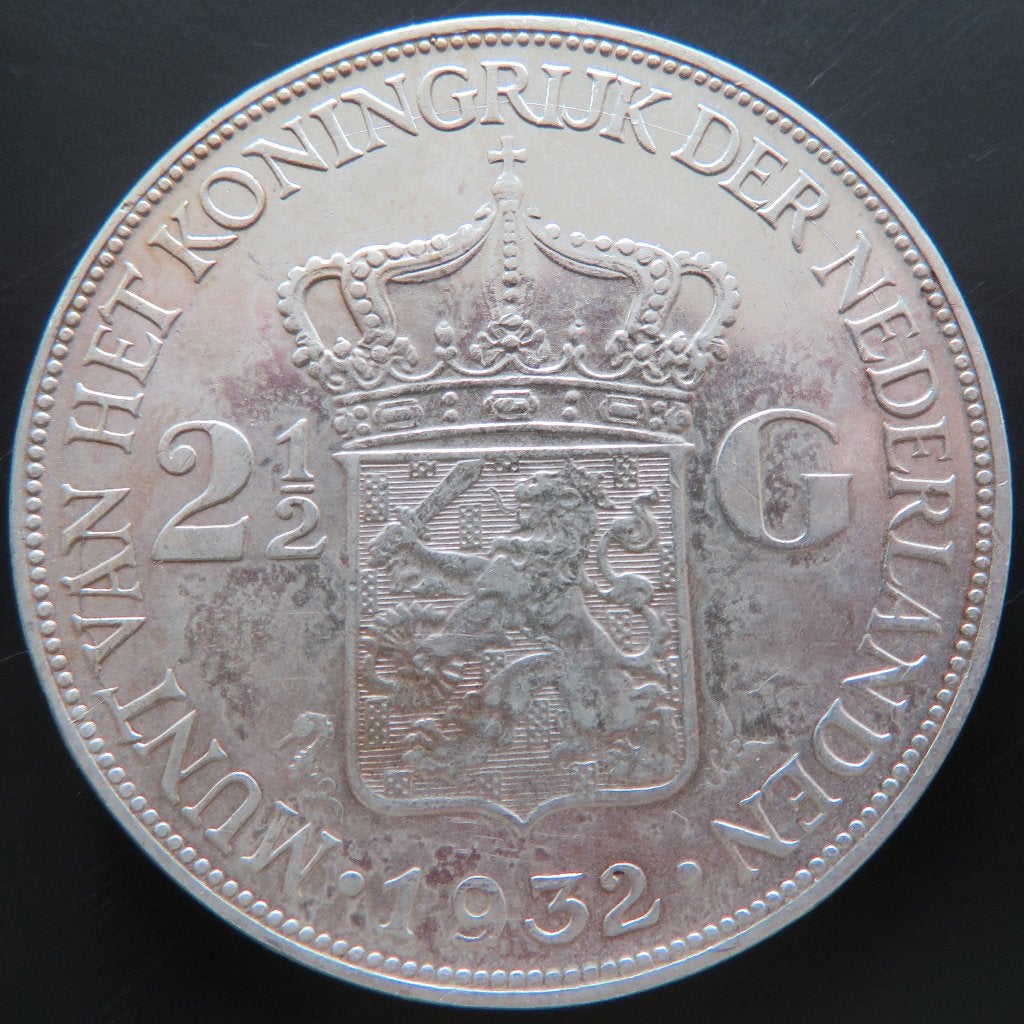 2,5 Gulden 1932, Postzegels en Munten, Verzenden, Zilver, Koningin Wilhelmina, Losse munt