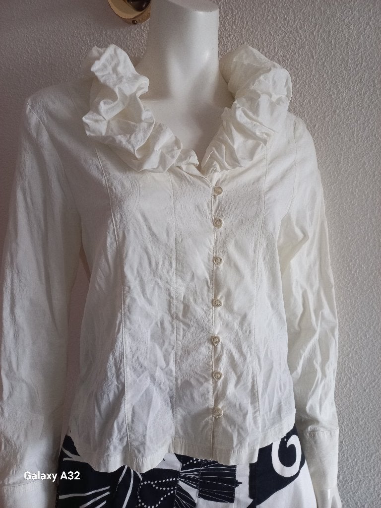 Witteveen witte dames blouse, maat 42, Wit, Maat 42/44 (L), Ophalen of Verzenden, Zo goed als nieuw