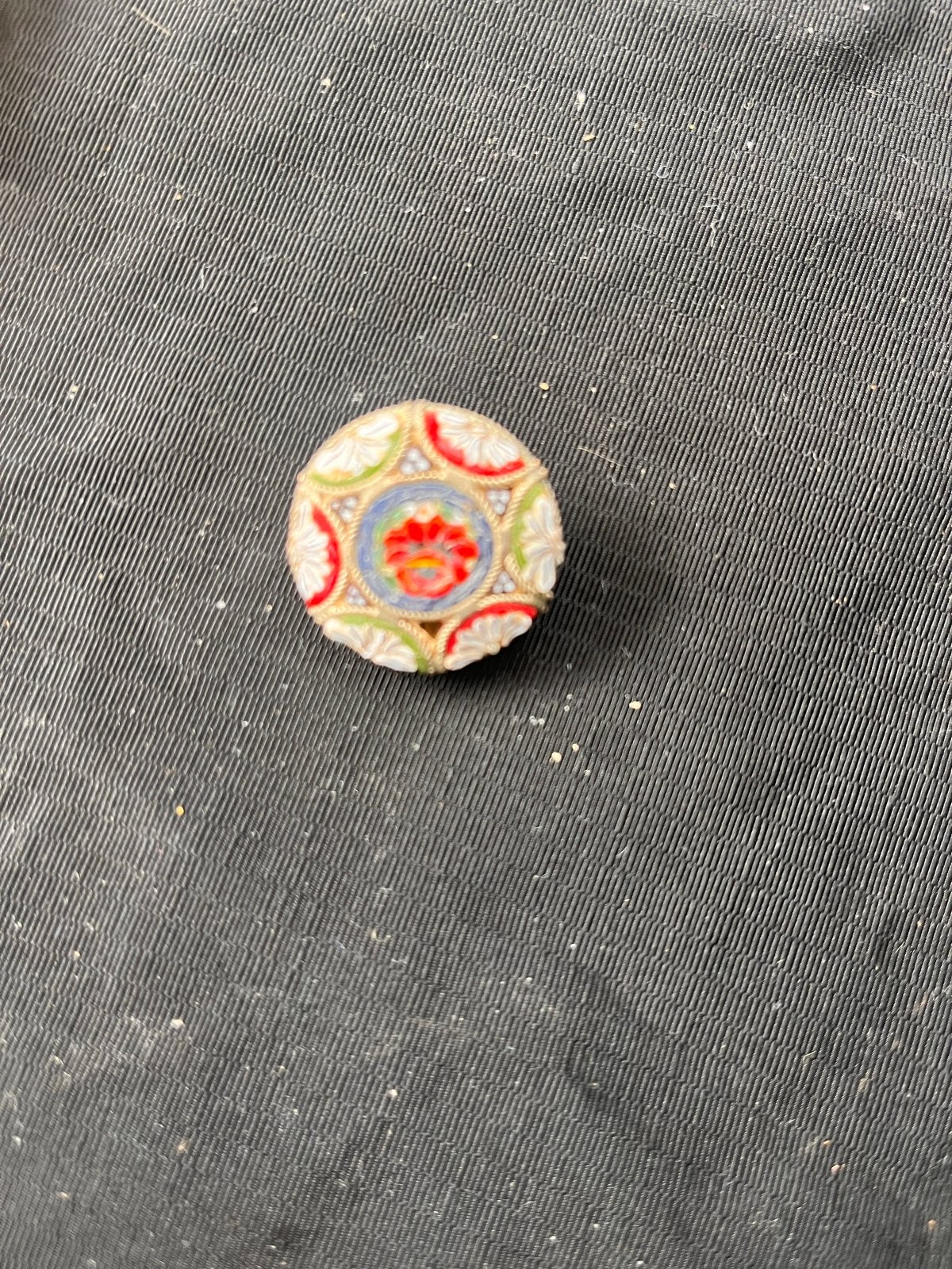 Vintage Glas Mozaïek Broche - Kleurrijk Bloemmotief, Overige materialen, Gebruikt, Overige kleuren, Minder dan 4 cm