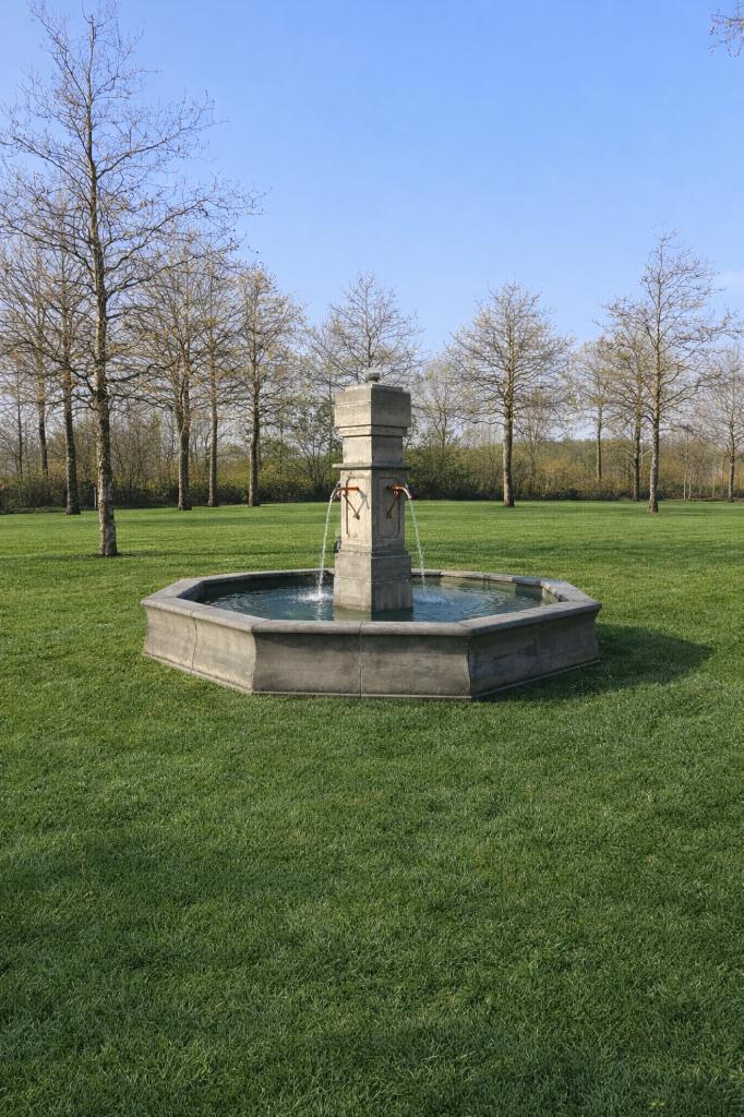 Kolossale dorpsfontein, Ophalen, Nieuw, Beton, Fontein