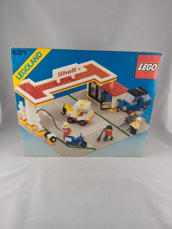 Vintage LEGO Legoland 6371 - Shell Service Station MET DOOS!, Kinderen en Baby's, Speelgoed | Duplo en Lego, Gebruikt, Lego, Ophalen of Verzenden
