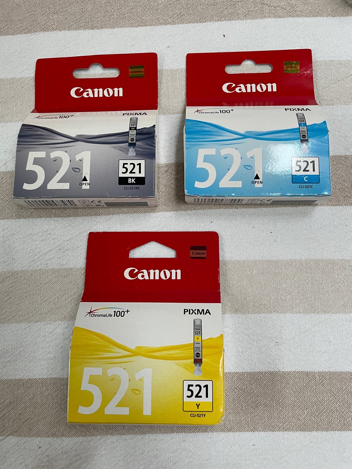 Canon Pixma 521 Inktcartridges - Zwart, Cyaan, Geel, Verzenden, Nieuw, Cartridge