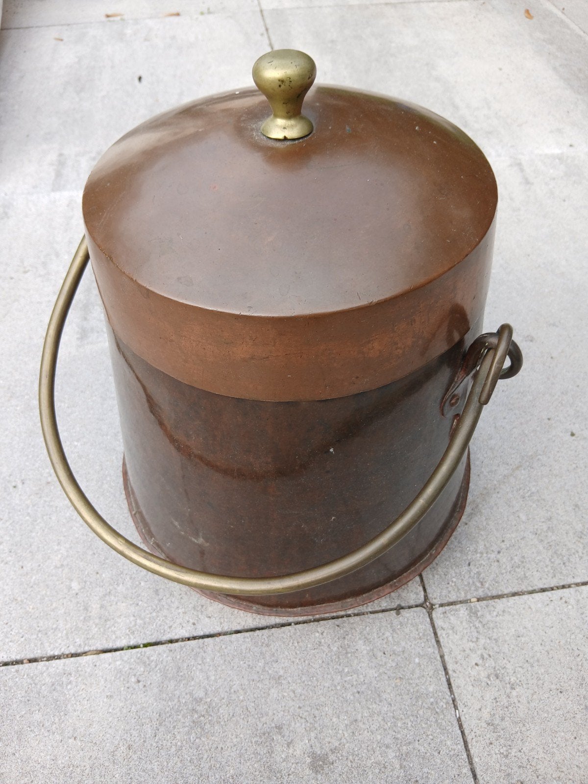 Antieke Koperen Doofpot met Deksel en Handvat, Ophalen of Verzenden, Koper