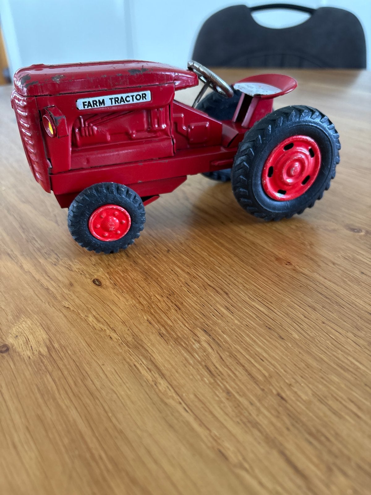 Vintage Rode Metalen Speelgoed Tractor - Farm Tractor, Ophalen of Verzenden, Gebruikt