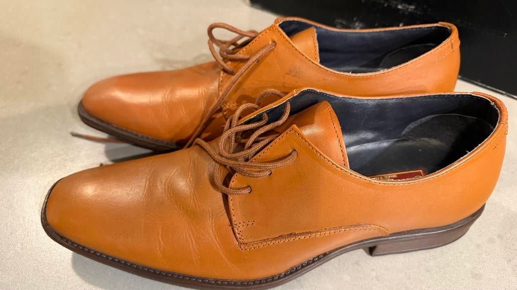 Bruine leren schoenen, Kleding | Heren, Ophalen of Verzenden, Nieuw, Bruin, Veterschoenen