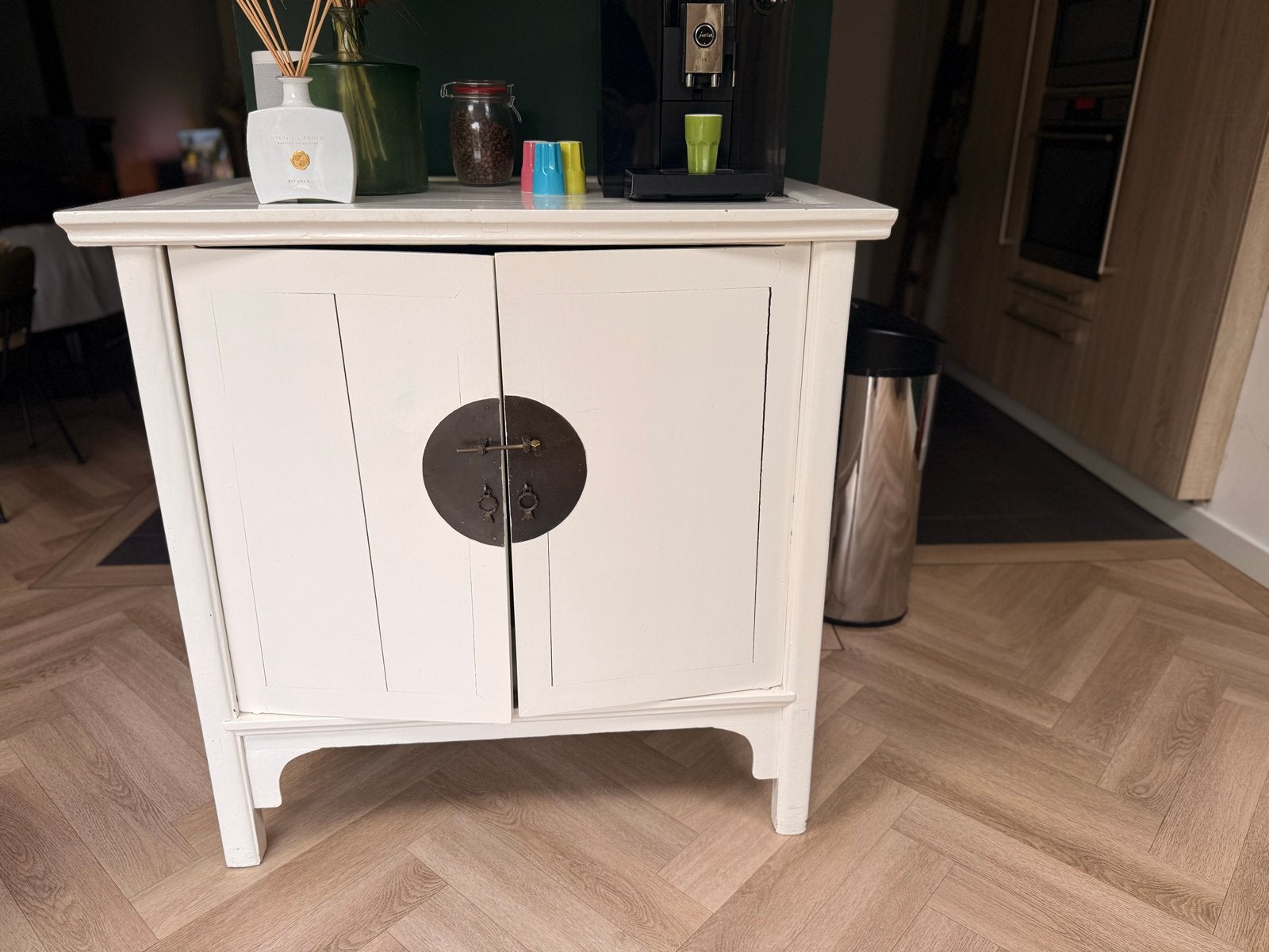 Witte Chinese kast - 104x68x105 cm, Ophalen, Gebruikt