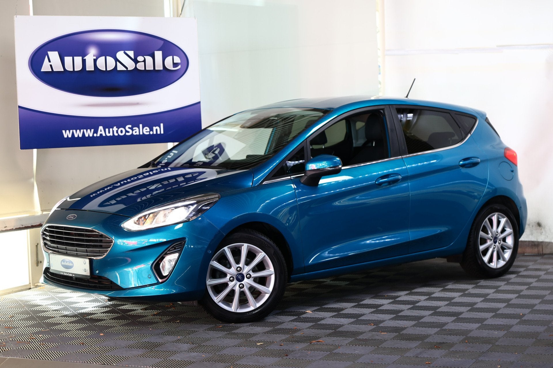 Ford Fiesta 1.0 EcoBoost Titanium NAVI Automaat Camera PDC 4, Gebruikt, Start-stop-systeem, Blauw, Origineel Nederlands