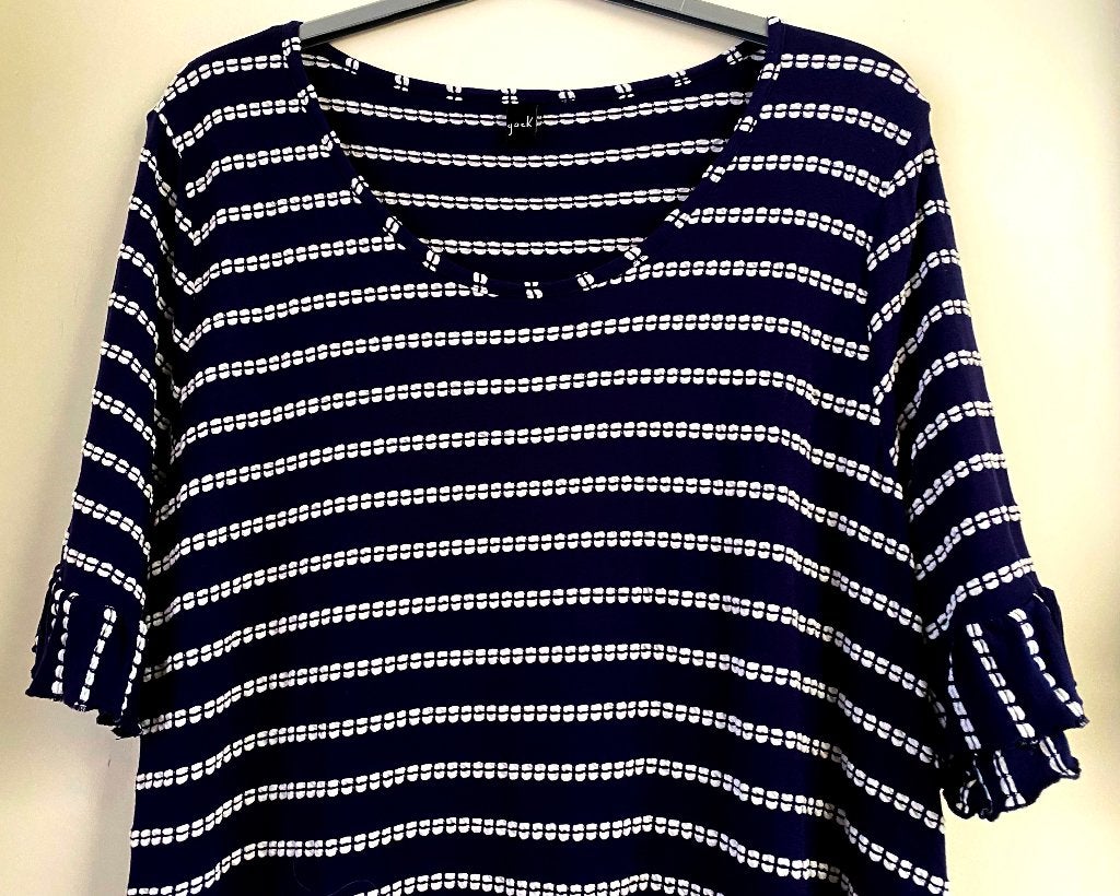 Prachtige  stretch Yoek jurk 52/54, Maat 46/48 (XL) of groter, Zo goed als nieuw, Onder de knie, Verzenden