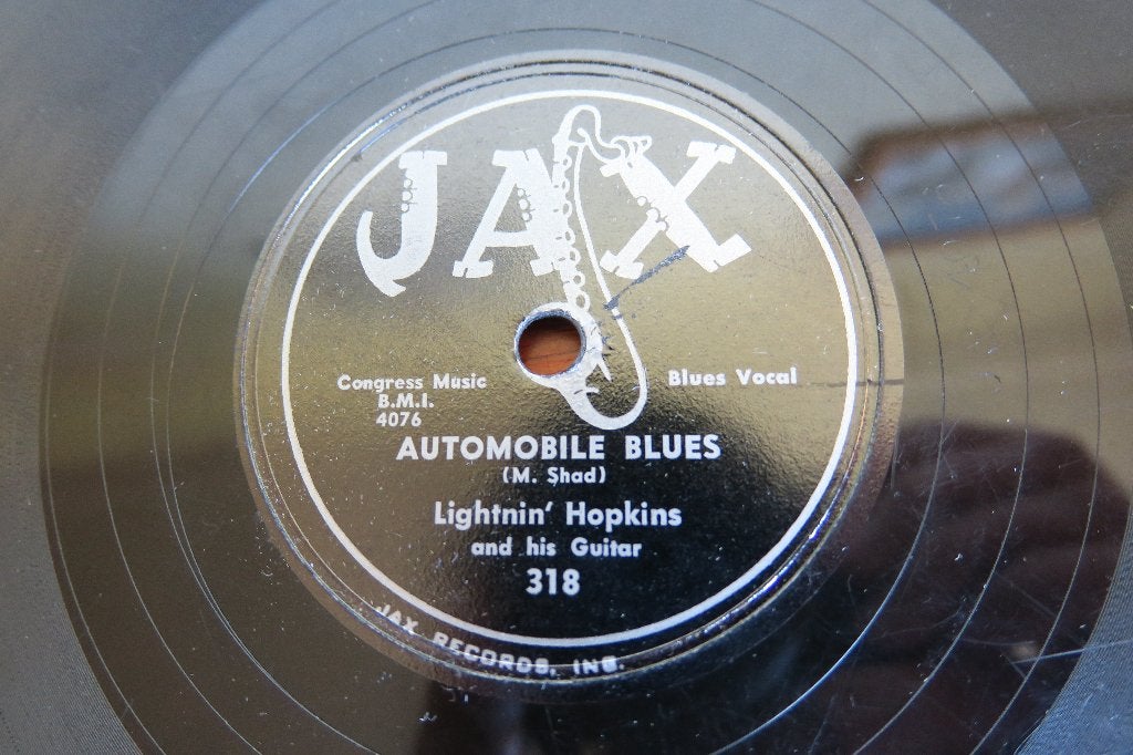 Lightning Hopkins Automobile Blues 78rpm 78 toeren wurlitzer, Gebruikt, 10 inch, Ophalen of Verzenden, Blues