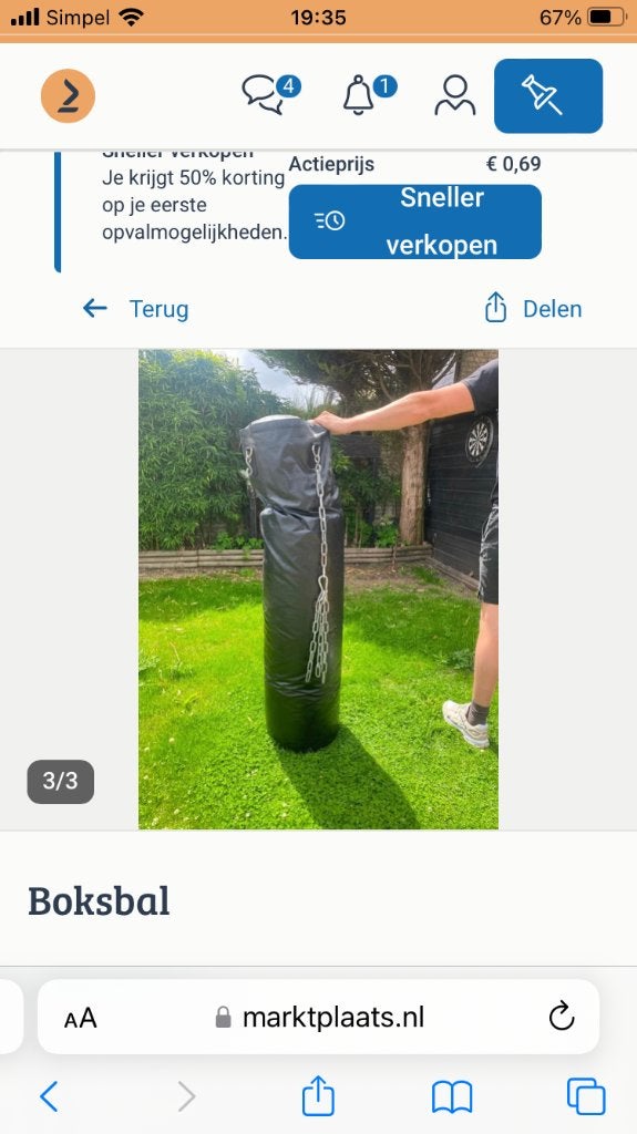 Boksbal, Sport en Fitness, Boksen, Ophalen, Zo goed als nieuw, Boksbal