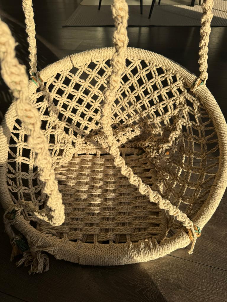 Macramé Hangstoel - Bohemian Stijl, Overige materialen, Gebruikt, Overige kleuren, Ophalen of Verzenden