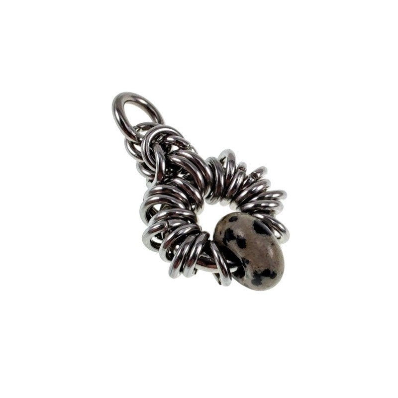 32mm Dalmatische Jaspissteen Hanger Unisex Gepolijst RVS, Overige materialen, Overige voorstellingen, Birgitta-Gracht 33, 6465 EL Kerkrade, Nederland