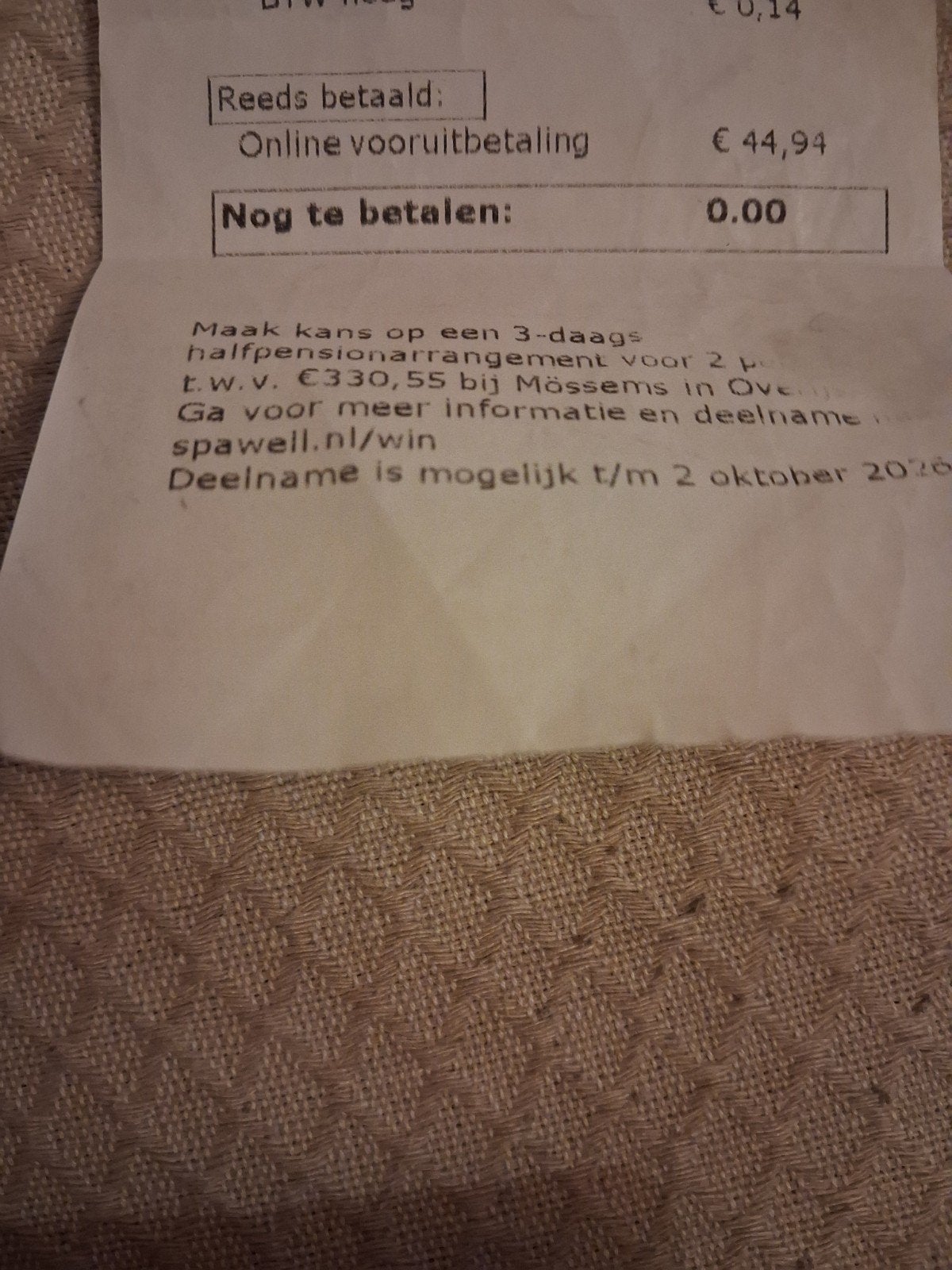 Dagkaart sauna Peize Spawell voor 3 oktober te gebruiken