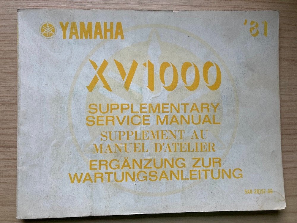 Yamaha XV1000 1981 Supplementary Service Manual, Motoren, Verzenden, Yamaha