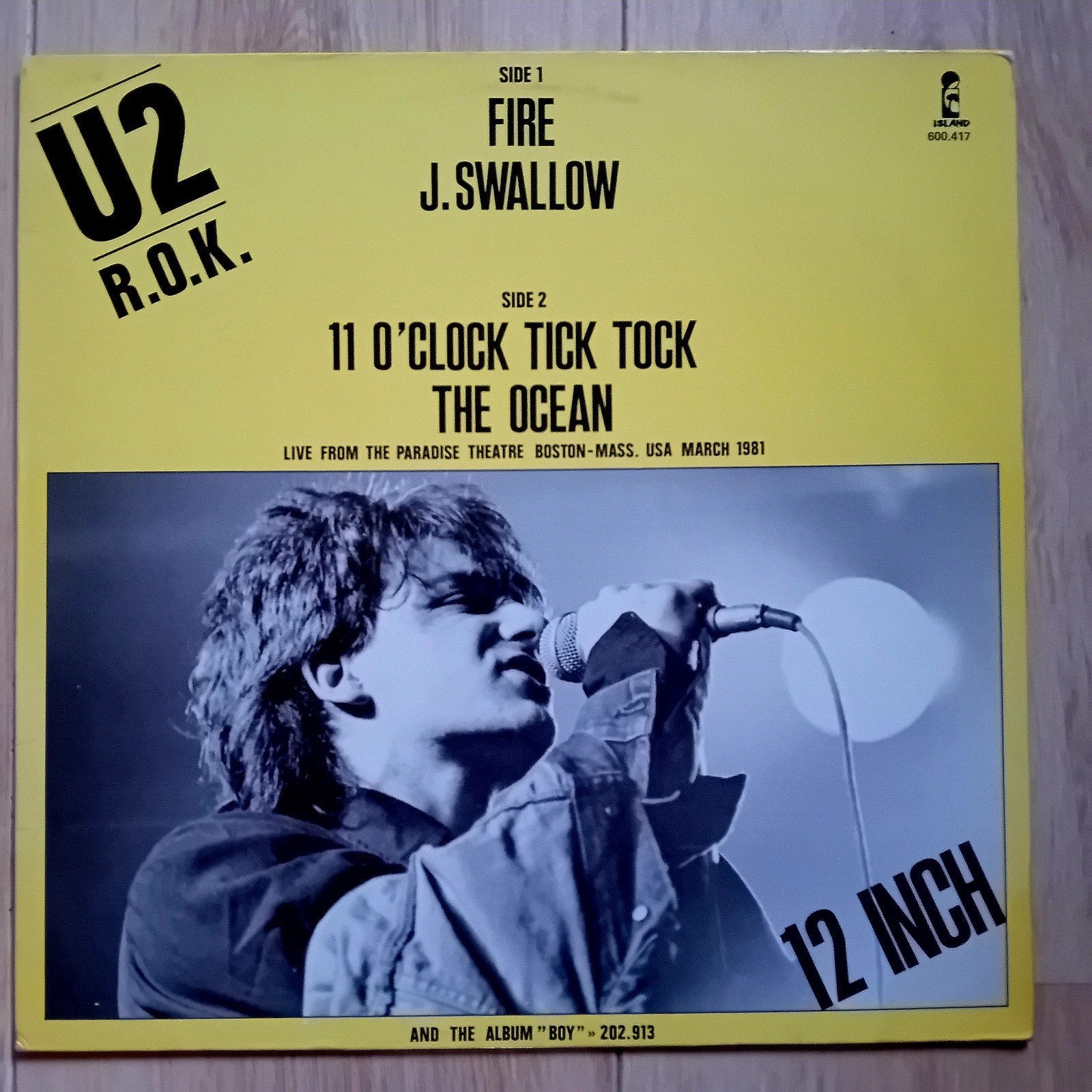 U2 - R.O.K. lp vinyl 12" EP Bono The Edge rock 11 o clock, Rock, Gebruikt, Ophalen of Verzenden, EP