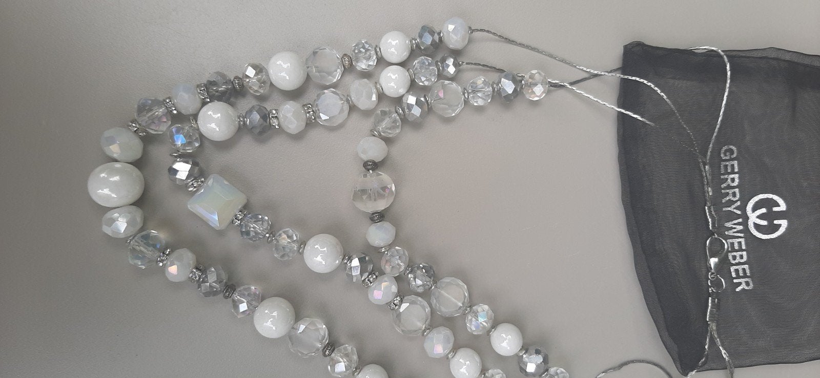 Gerry Weber ketting met witte en transparante kralen, Sieraden, Tassen en Uiterlijk, Kettingen, Met kristal, Overige materialen