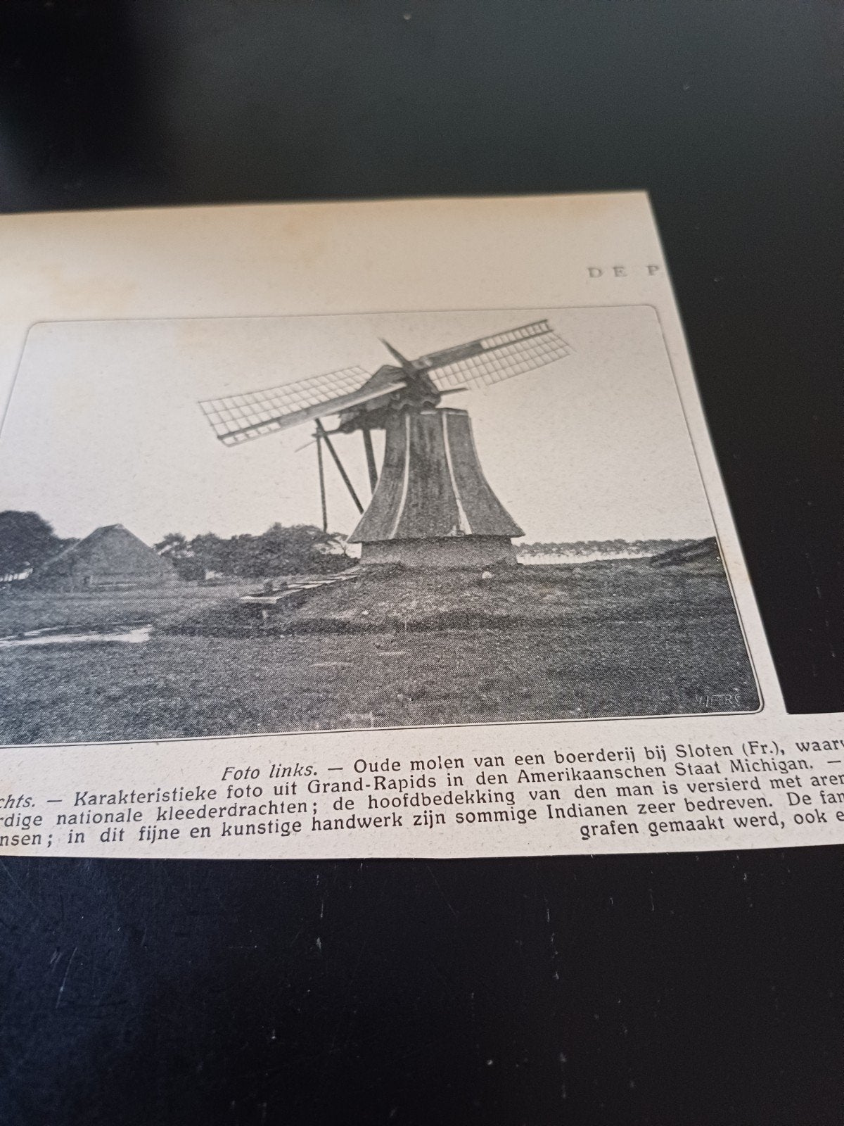 knipsel oude molen Sloten 1915, Ophalen of Verzenden, Voor 1920, Knipsel(s)