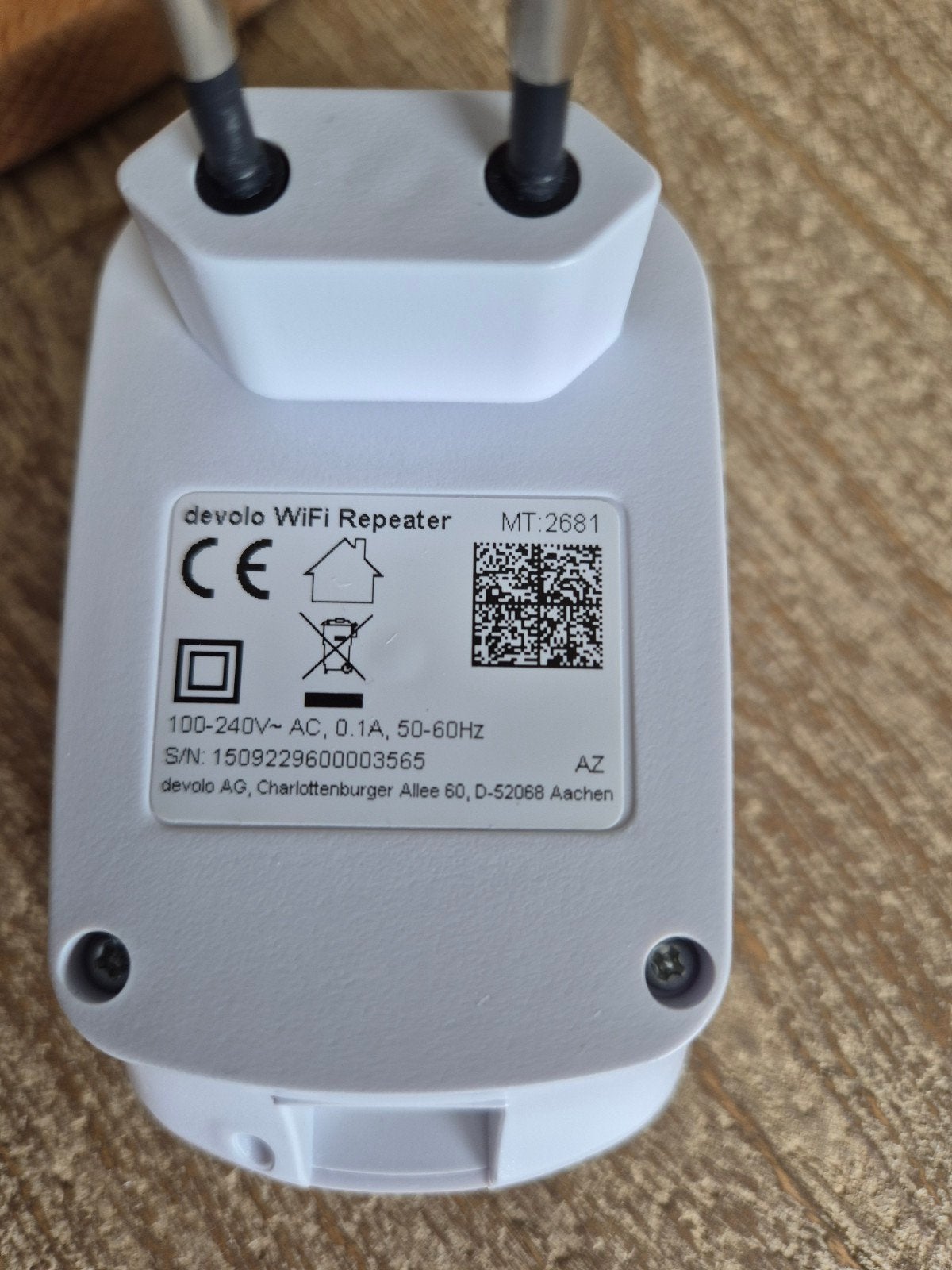 Devolo WiFi Repeater MT:2681, Computers en Software, WiFi-versterkers, Ophalen of Verzenden, Zo goed als nieuw, Devolo