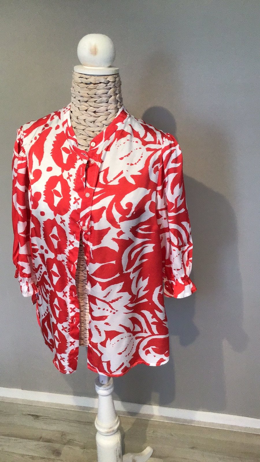 Studio Anneloes blouse rood wit maat xl, Verzenden, Zo goed als nieuw, Maat 46/48 (XL) of groter, Rood