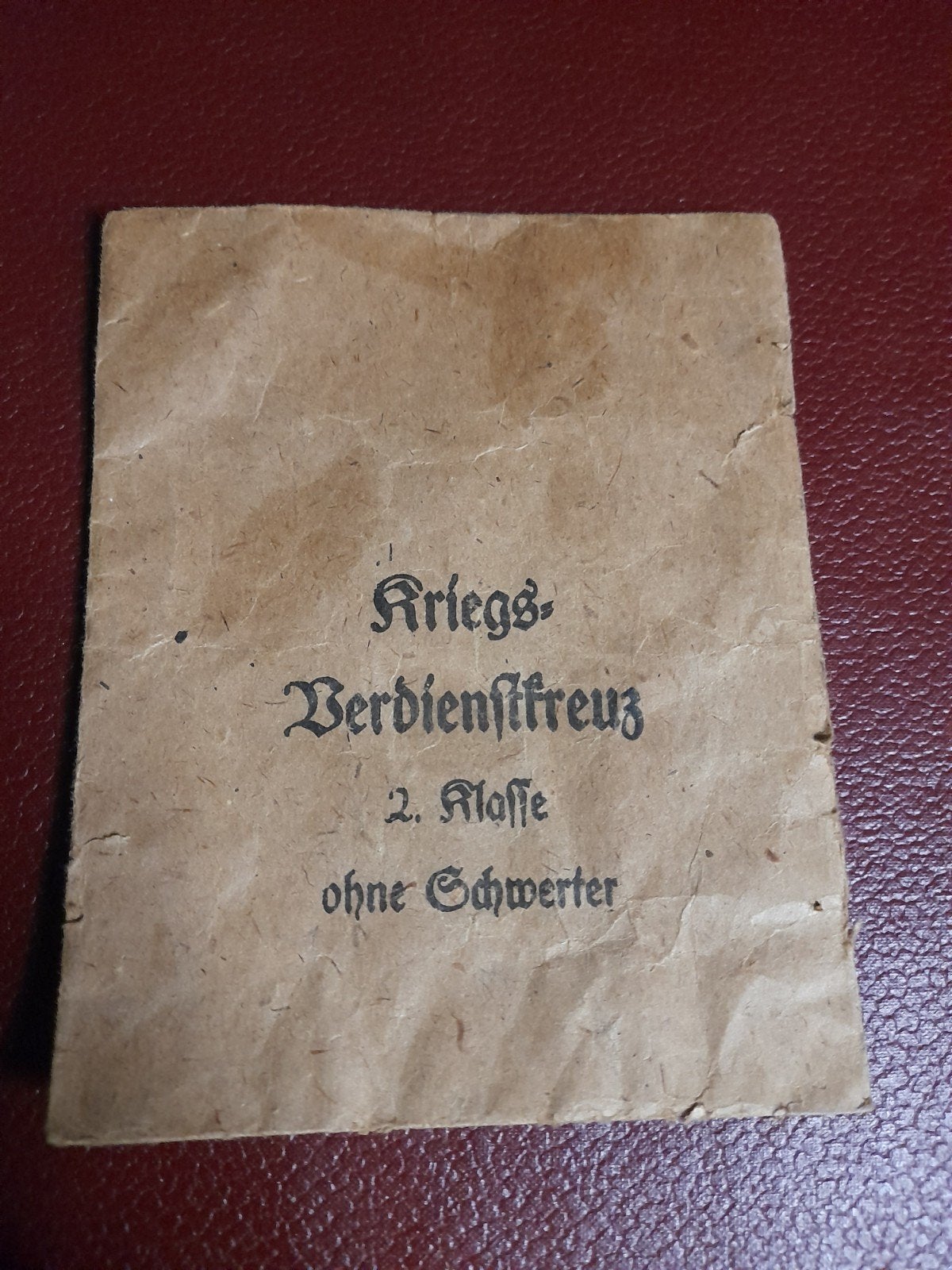 papier zakje KRIEGSVERDIENSTKREUZ, Ophalen of Verzenden, Nederland, Lintje, Medaille of Wings