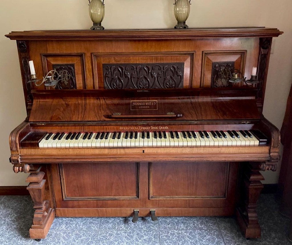 Piano Broadwood White & Co, Ophalen, Gebruikt, Bruin, Piano
