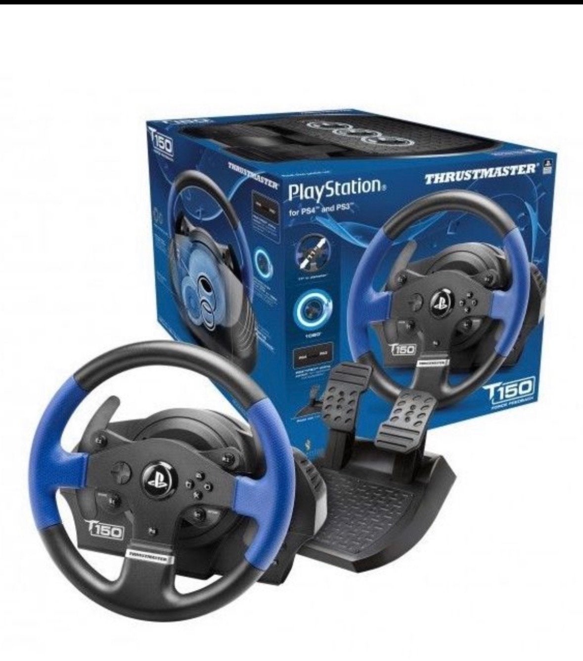 Thrustmaster T150 Racestuur met Pedalen voor PlayStation, Racestuur, Force feedback, Zo goed als nieuw, Thrustmaster