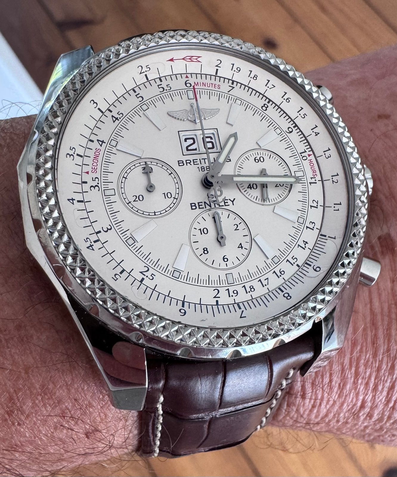 BREITLING FOR BENTLEY MOTORS 49 MM CHRONOGRAAF 6.75 FULL SET, Ophalen, Staal, Breitling, Polshorloge