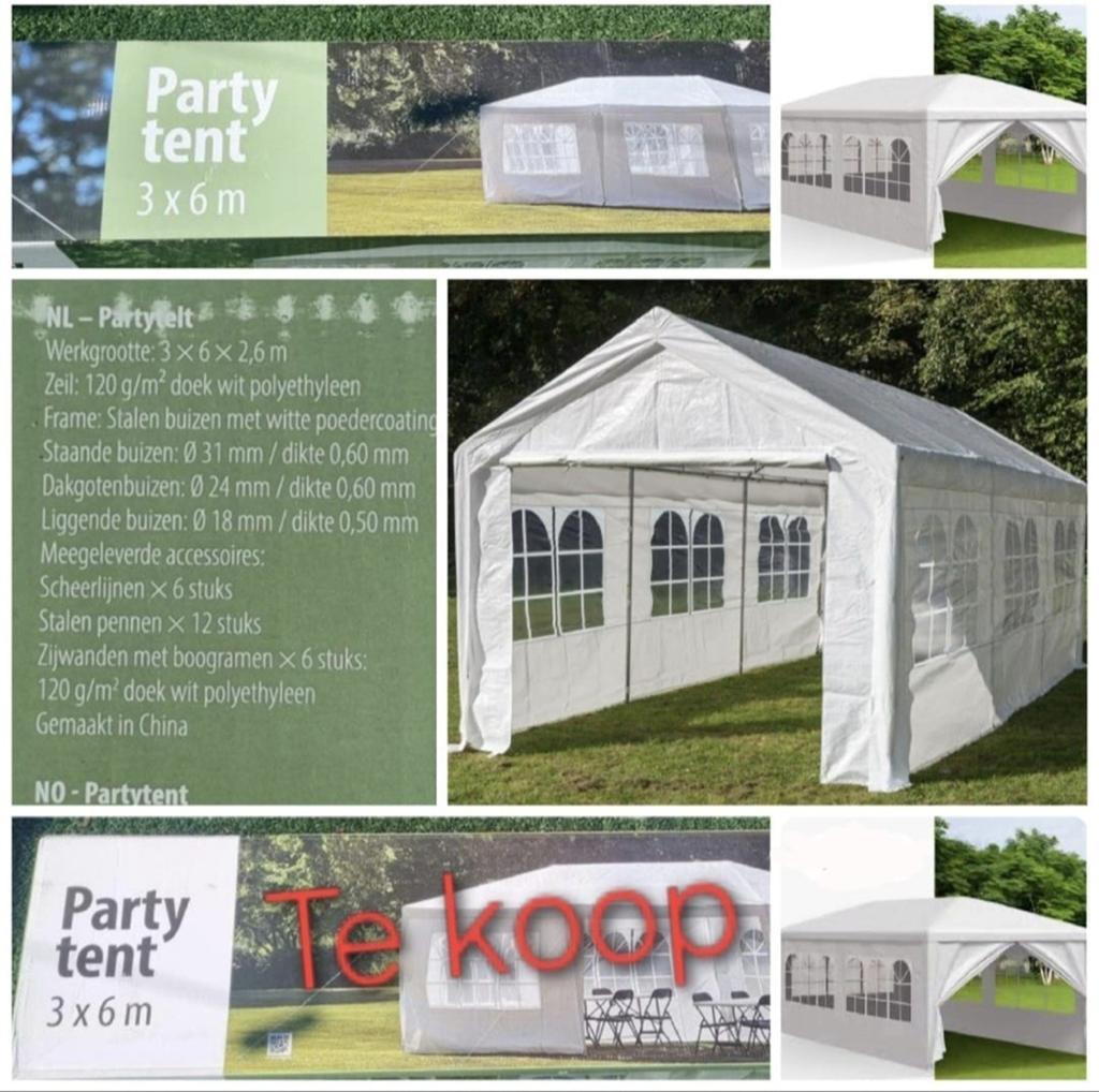 Partytent 3x6 meter - Ideaal voor elk feest! NIEUW, Ophalen of Verzenden