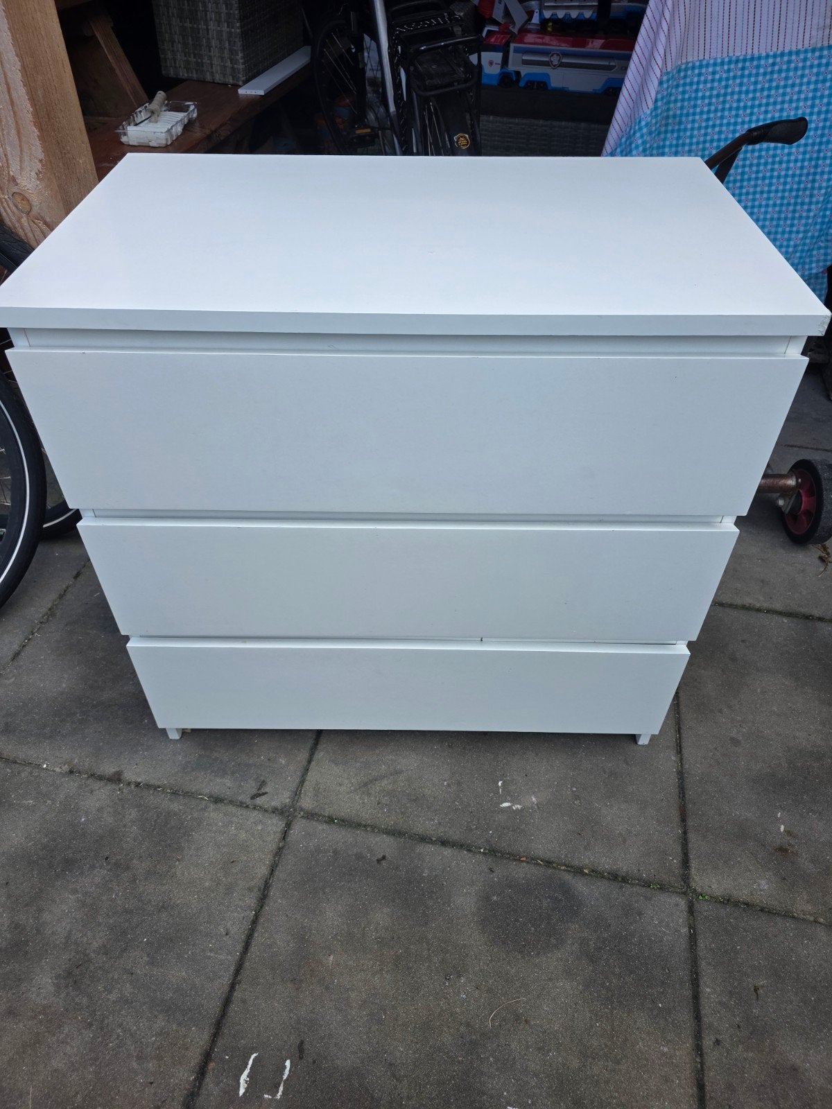 IKEA Malm ladekast met 3 laden WIT, Ophalen, Gebruikt, 100 tot 150 cm, 50 tot 100 cm
