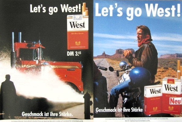 5 vintage advertenties reclames West sigaretten 81-6 sigaret, Ophalen of Verzenden, Gebruikt, Sigarenbandjes