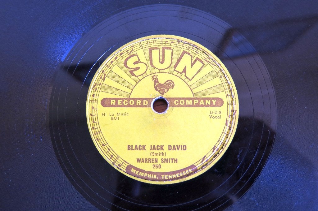 Warren Smith Black jack david 78rpm 78 toeren wurlitzer 1956, Cd's en Dvd's, Vinyl | Rock, Gebruikt, 10 inch, Ophalen of Verzenden