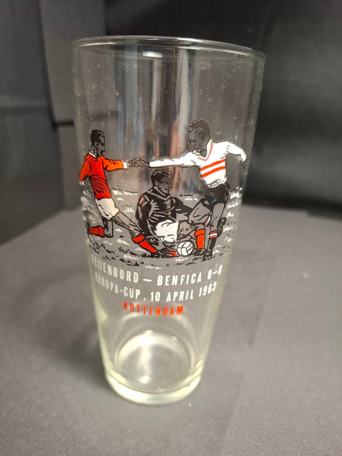 Vintage Feyenoord - Benfica Europa Cup Glas 1963, Ophalen of Verzenden, Gebruikt, Feyenoord, Overige typen