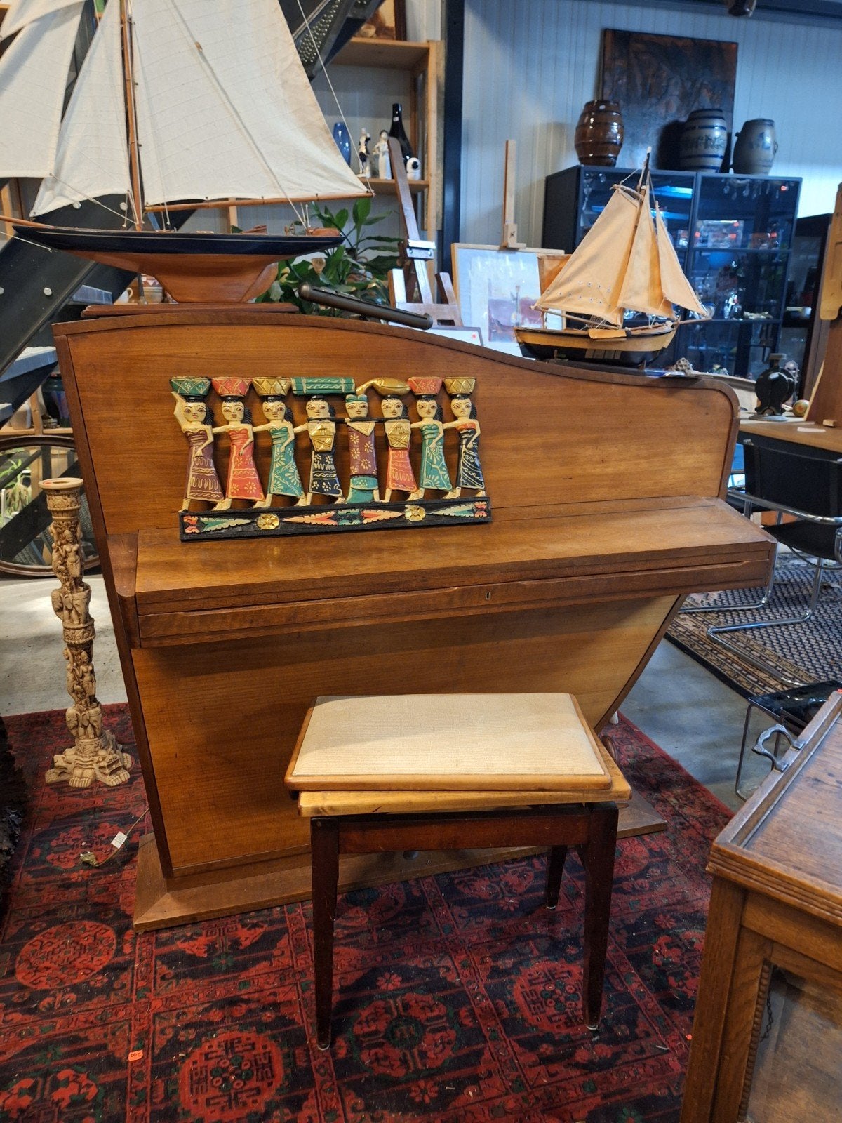 Vintage Rippen piano - Uniek en stijlvol, Muziek en Instrumenten, Ophalen, Rippen, Gebruikt, Bruin