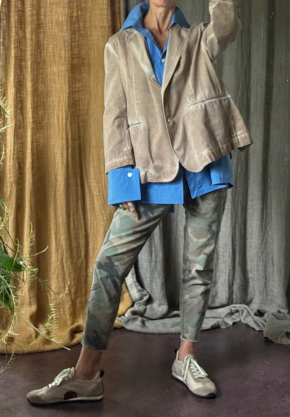 Tof stoer jas blazer vib Momoni faded sand 36/38, Ophalen of Verzenden, Zo goed als nieuw