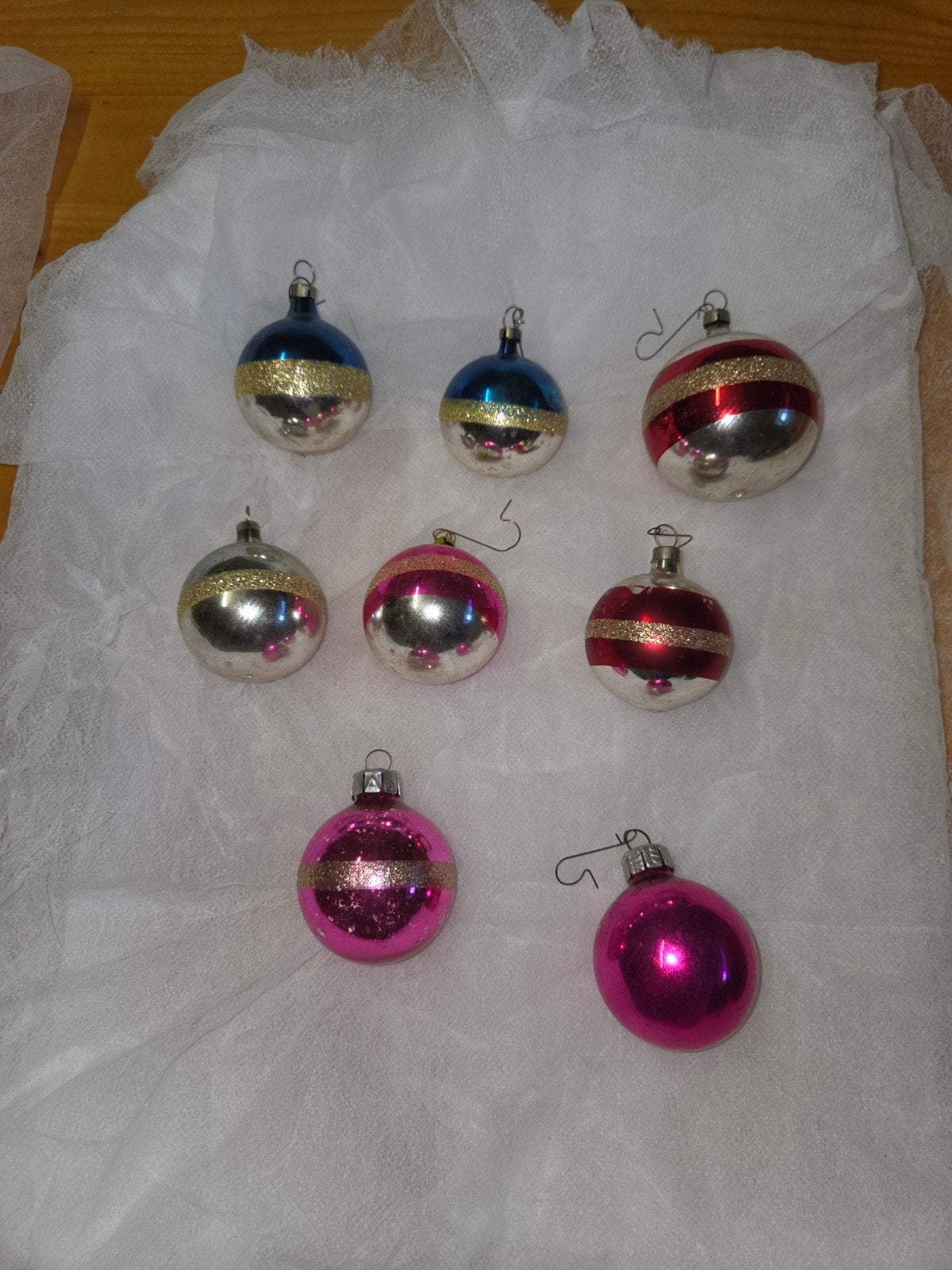Partij Vintage Kerstballen - Rood, Groen, Zilver, Ophalen, Gebruikt