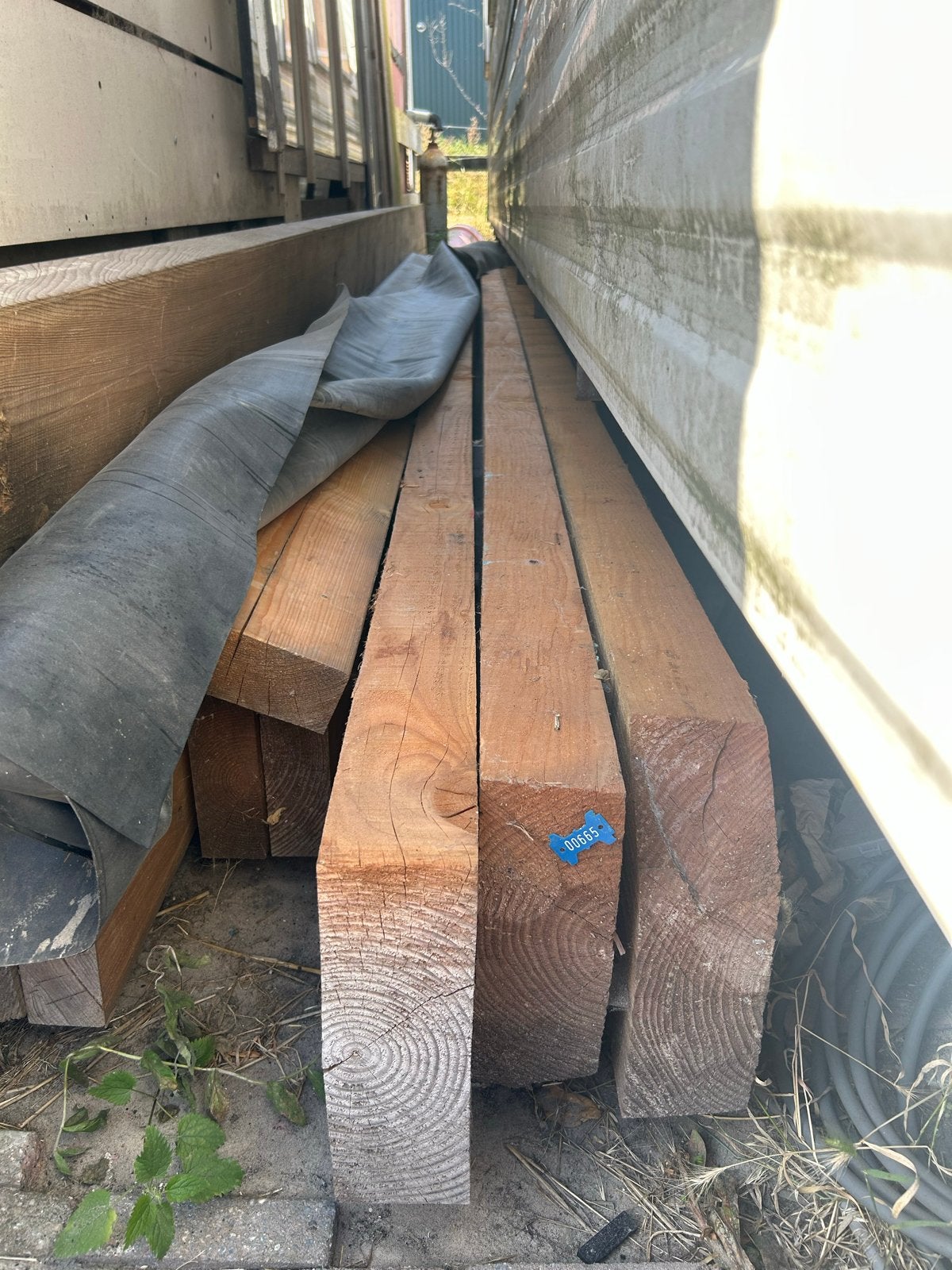 houten douglas balken, Doe-het-zelf en Verbouw, Ophalen, Gebruikt, Balk, Overige houtsoorten