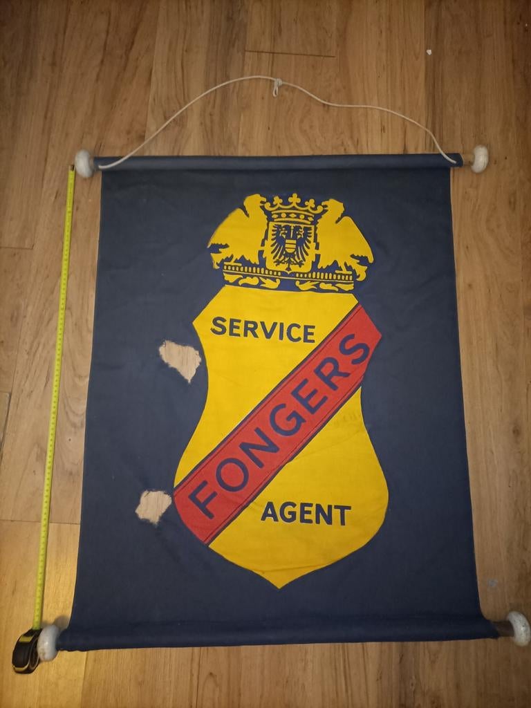 Zeldzaam Fongers Fietsen Reclame Vaandel - ca. 100 jaar oud, Ophalen of Verzenden, Gebruikt